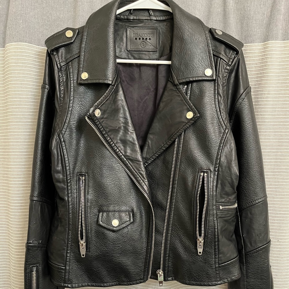 Black NYC Faux Leather Jacket